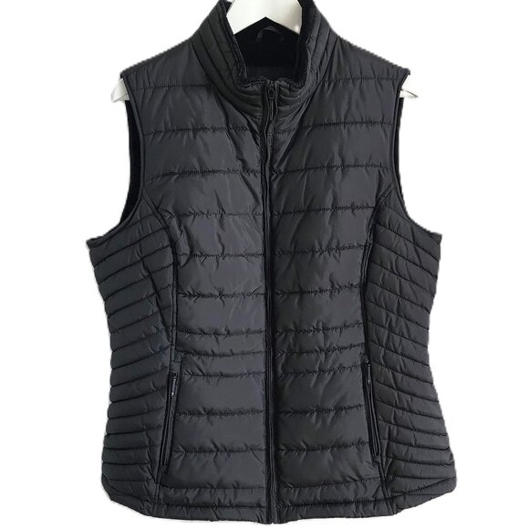 Weatherproof black sleeveless puffer vest - Picture 1 of 9